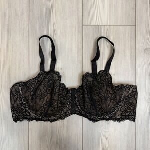 Torrid Black Lace Balconette Unlined Underwire Bra Sz 44B 13802890